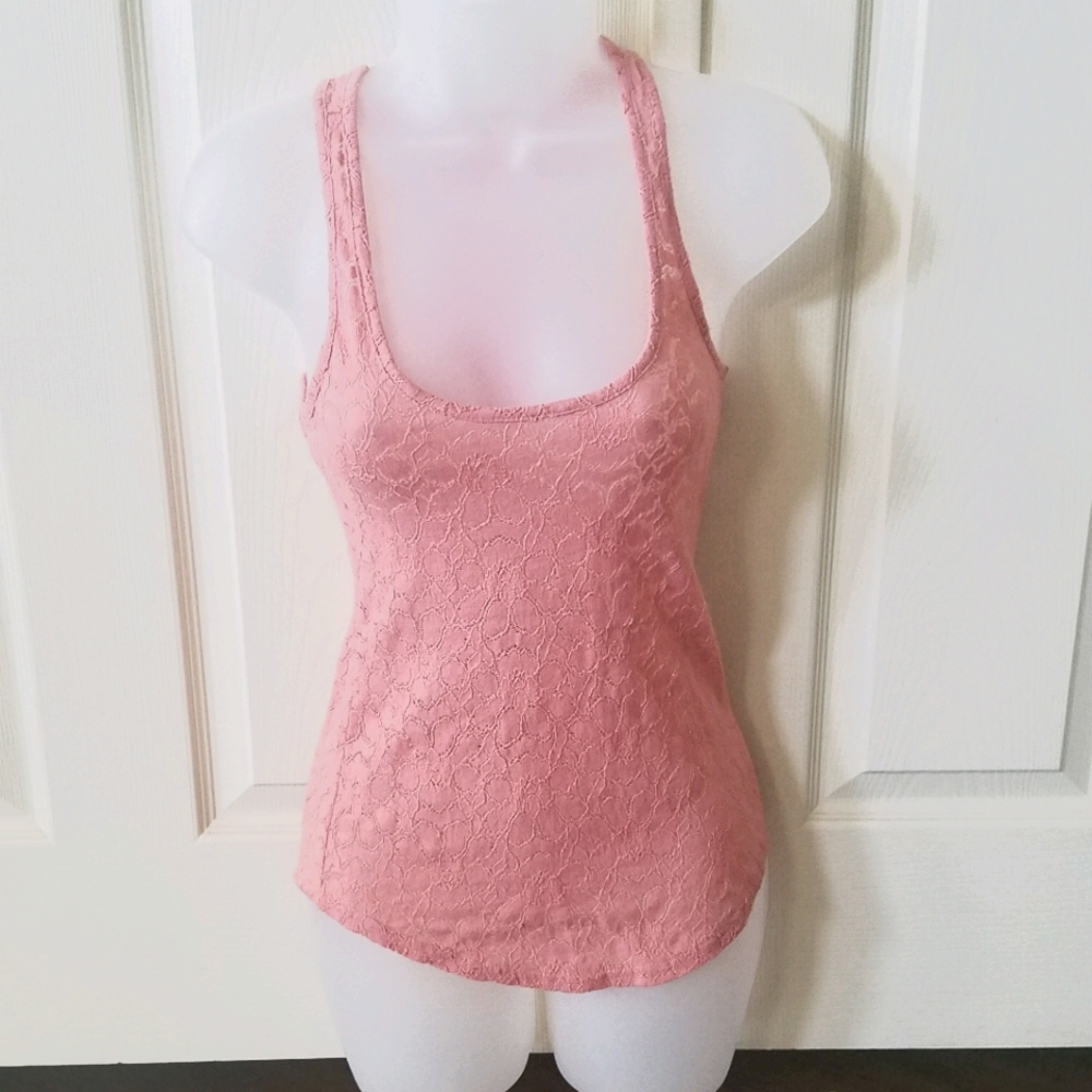 Pink lacy tank top